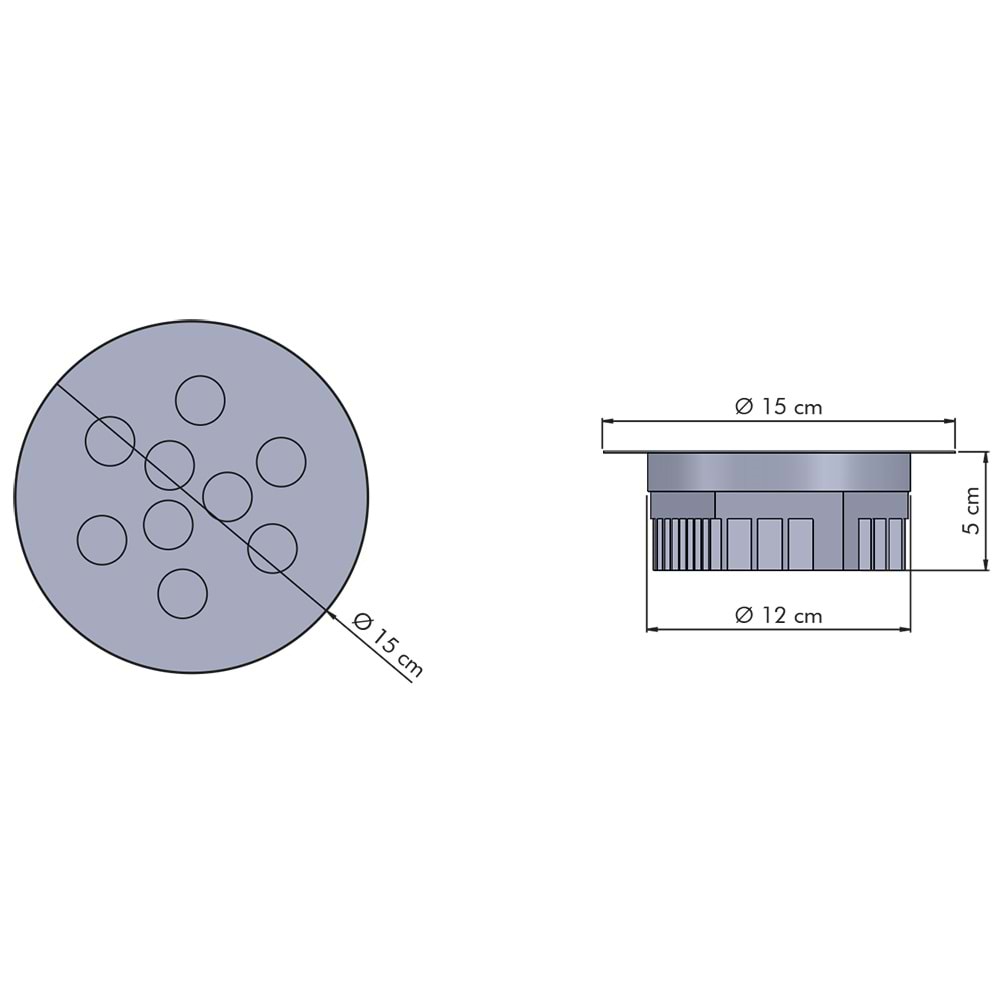 OVALE 9 Y - 9 LED YUVARLAK Beyaz - Beyaz (6500K) Kuyumcu Aydınlatma