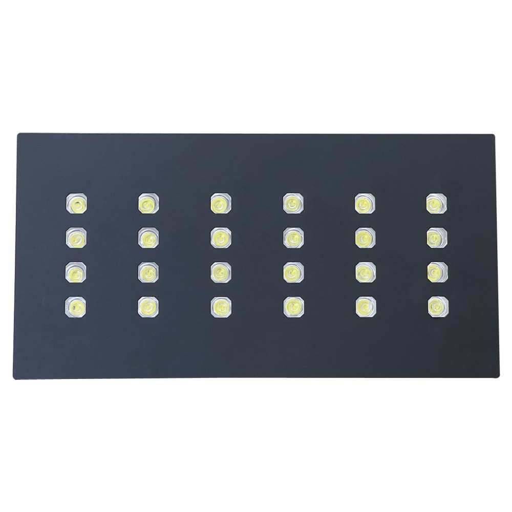 DELUXE 24 D.D - 24 LED DİKDÖRTGEN 4LU SIRA Siyah - Gün Işığı (3000K) Led Aydınlatma