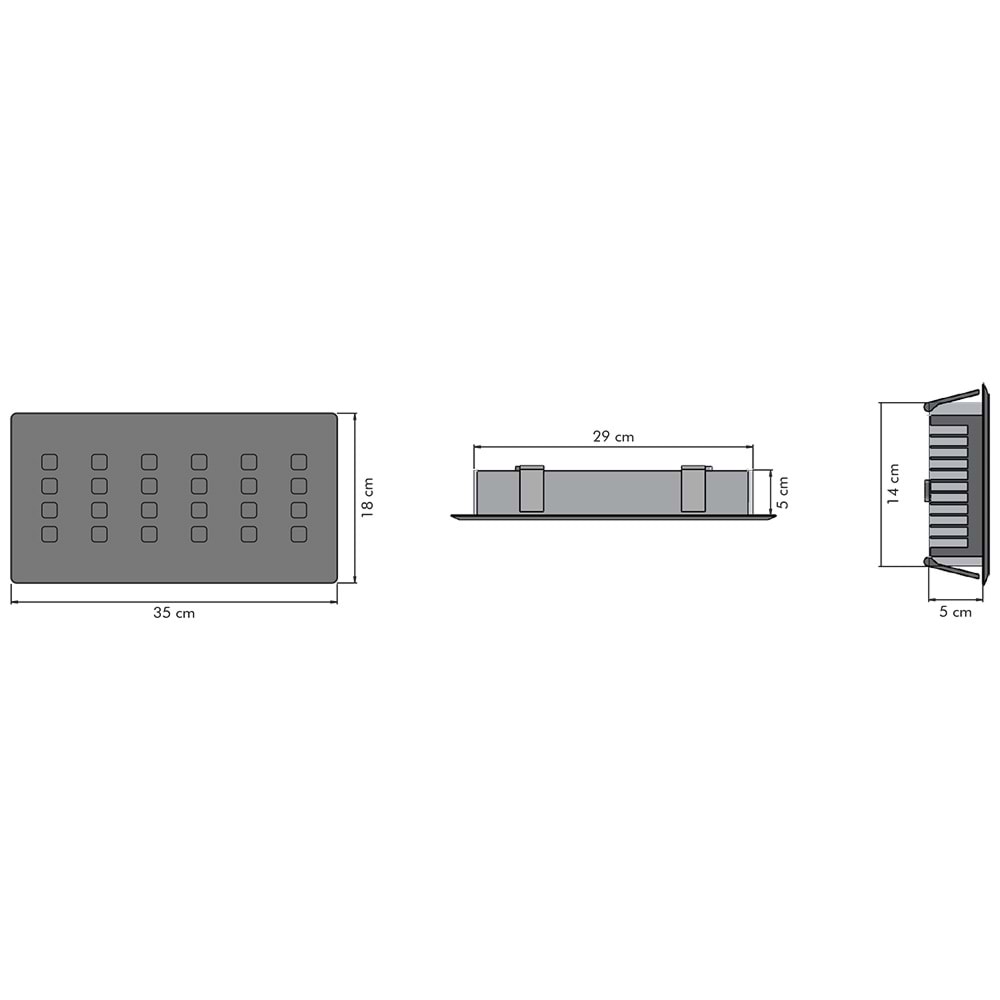 DELUXE 24 D.D - 24 LED DİKDÖRTGEN 4LU SIRA Krom - Beyaz (6500K) Vitrin Aydınlatma