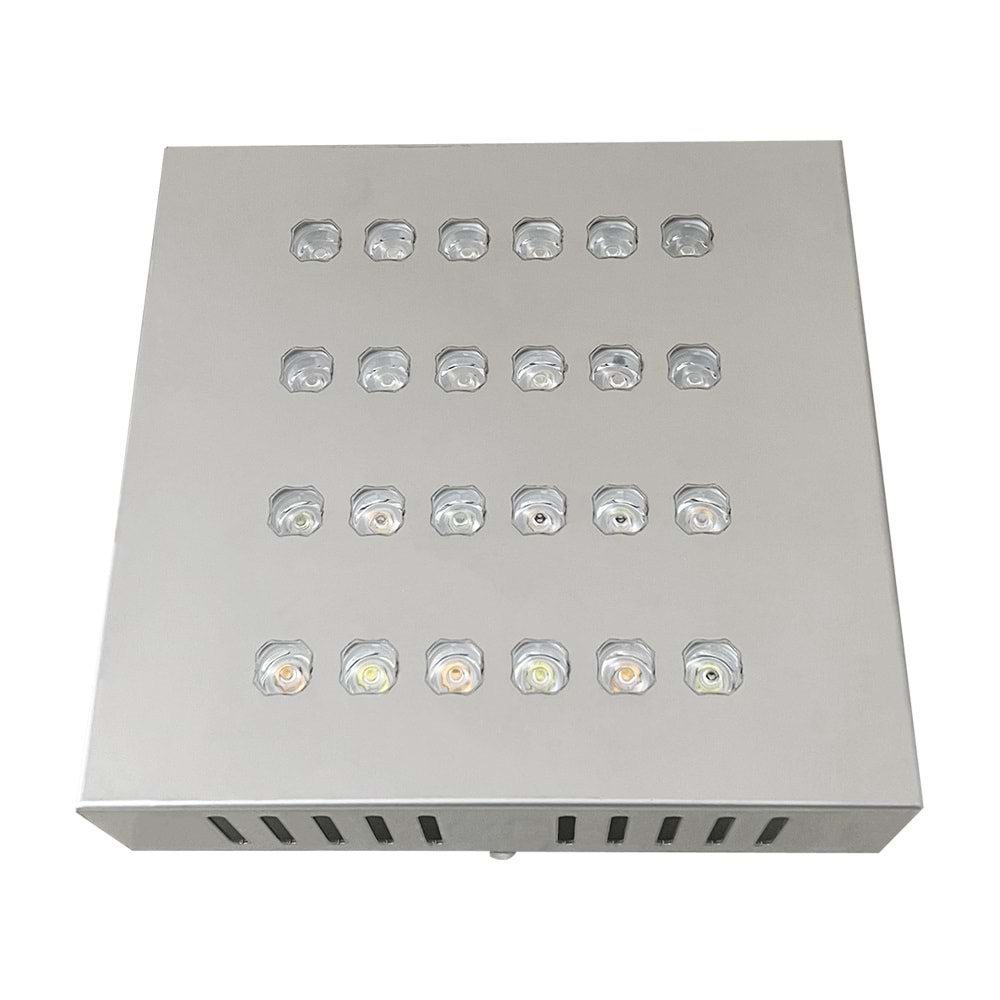 FPS 24 KK.S.U - 24 LED SIVA USTU KARE Krom - Karışık(6500k+3000k) Vitrin Aydınlatma