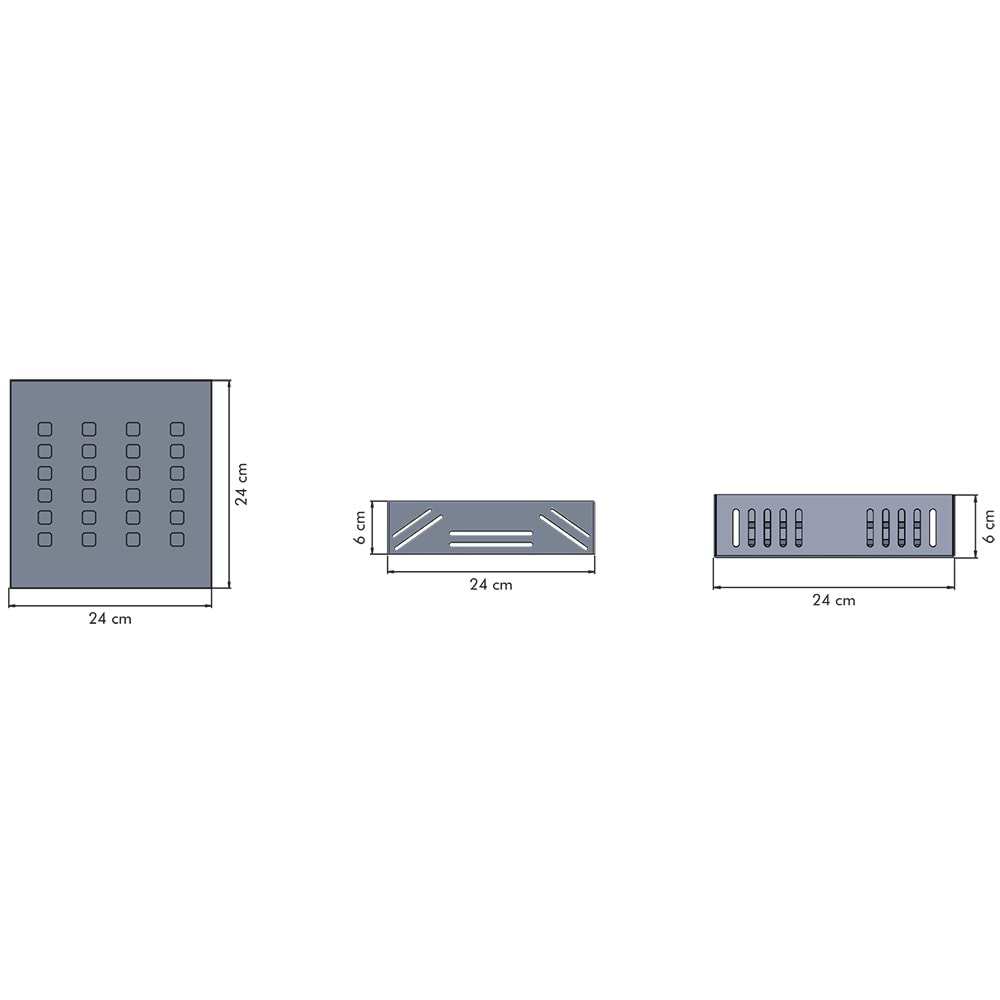 FPS 24 KK.S.U - 24 LED SIVA USTU KARE Krom - Karışık(6500k+3000k) Vitrin Aydınlatma