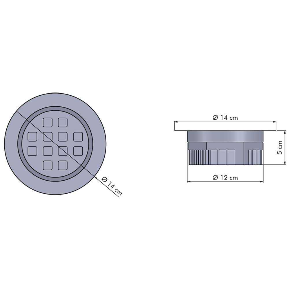 EDITE 12 Y.O.B - 12 LED YUVARLAK ÇERÇEVELİ Beyaz - Beyaz (6500K) Led Aydınlatma