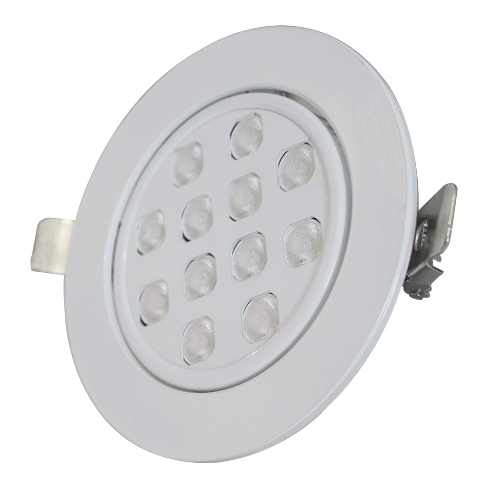 EDITE 12 Y.O.B - 12 LED YUVARLAK ÇERÇEVELİ Beyaz - KoyuGünIşığı(2700K) Vitrin Aydınlatma