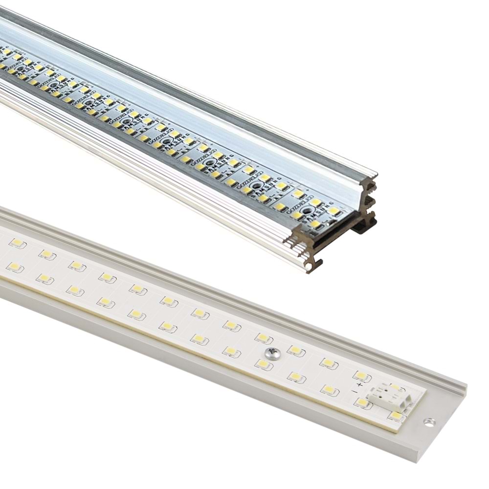 LINEAR 2 - SMD IKILI SIRA LINE Krom - KoyuGünIşığı(2700K) Kuyumcu Aydınlatma
