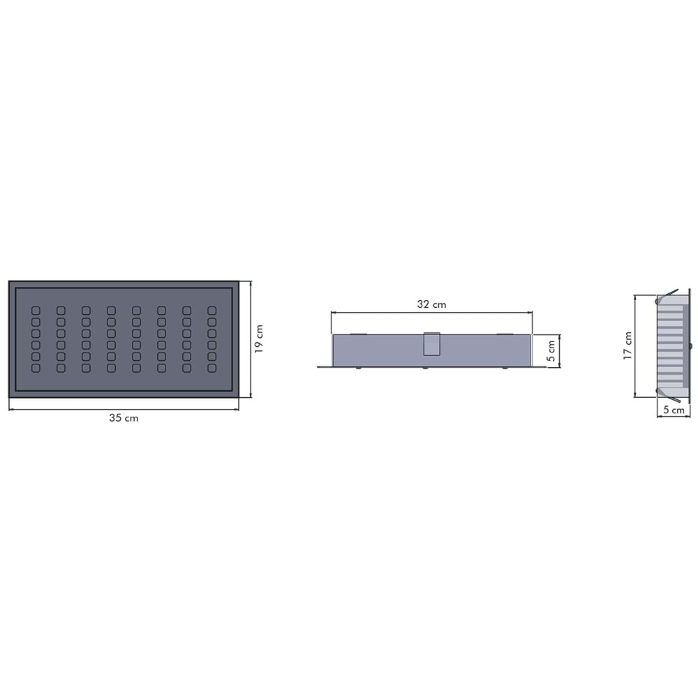 LIGHTBOX 35 D.C - 35 LED DİKDÖRTGEN ÇERÇEVELİ Siyah - KoyuGünIşığı(2700K) Kuyumcu Aydınlatma