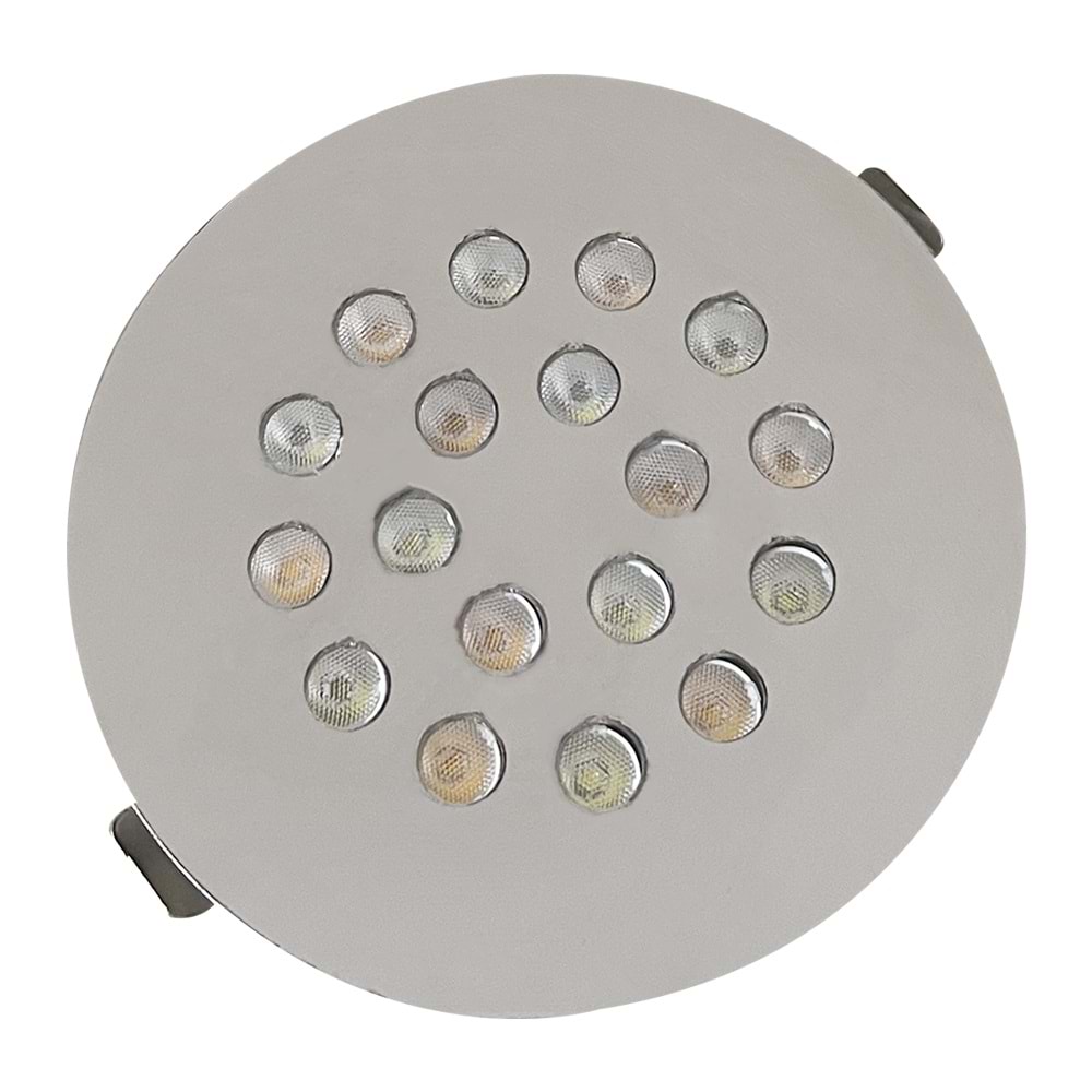 CALIBRE 18 Y - 18 LED YUVARLAK Krom - KoyuGünIşığı(2700K) Kuyumcu Aydınlatma
