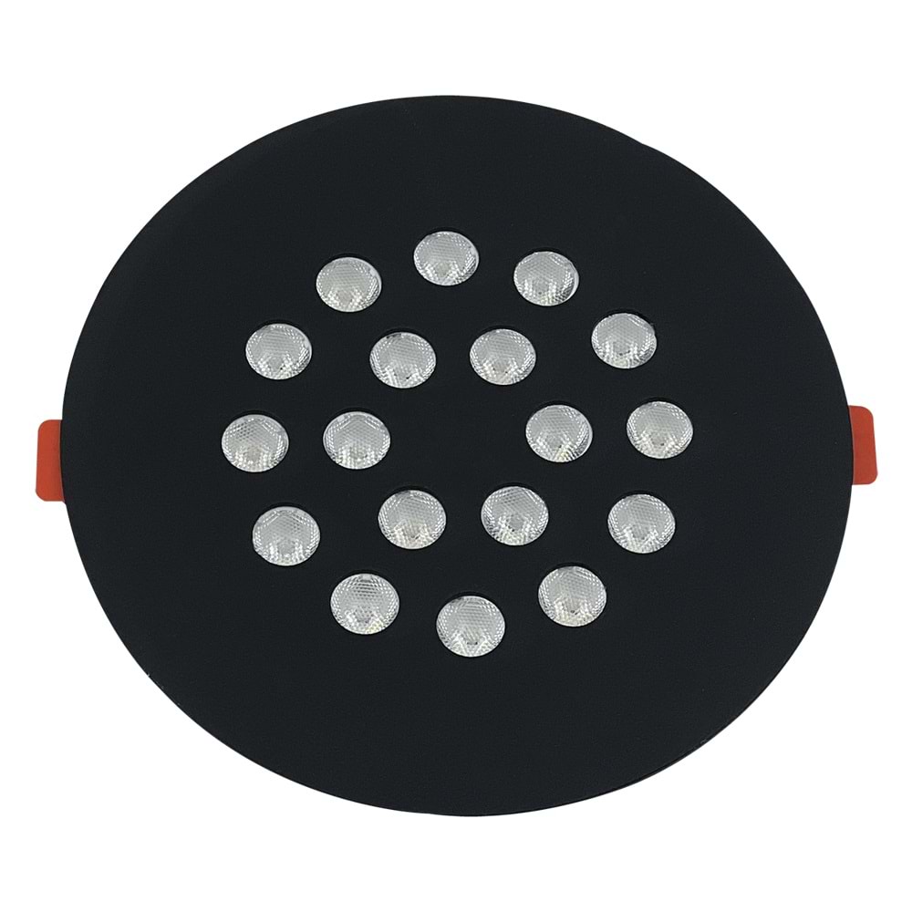 CALIBRE 18 Y - 18 LED YUVARLAK Siyah - KoyuGünIşığı(2700K) Kuyumcu Aydınlatma