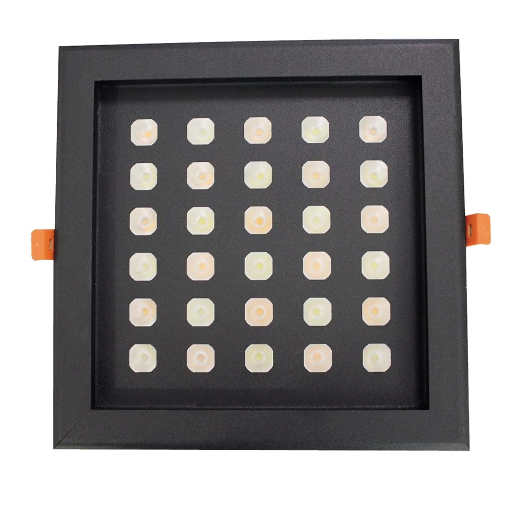 FPS 30 K.C - 30 LED KARE ÇERÇEVELİ Siyah - KoyuGünIşığı(2700K) Led Armatür