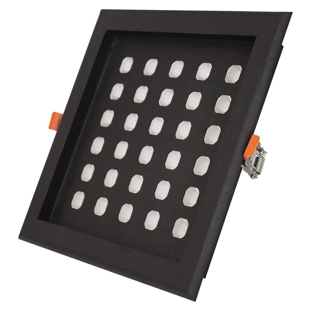 FPS 30 K.C - 30 LED KARE ÇERÇEVELİ Siyah - KoyuGünIşığı(2700K) Led Armatür