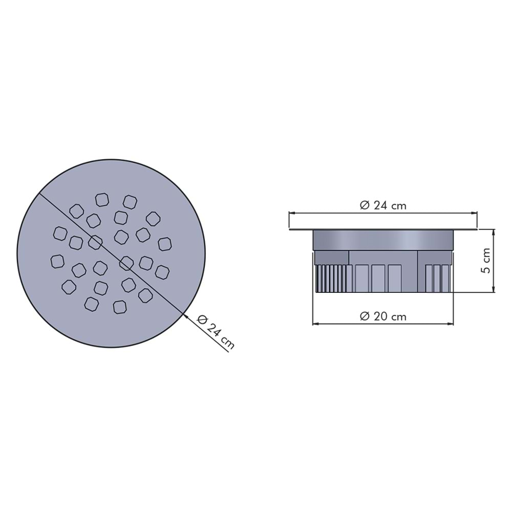 EKO 24 Y - 24 LED EKONOMİK YUVARLAK Beyaz - Beyaz (6500K) Led Armatür