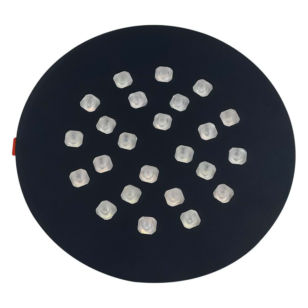 EKO 24 Y - 24 LED EKONOMİK YUVARLAK Siyah - Gün Işığı (3000K) Vitrin Aydınlatma