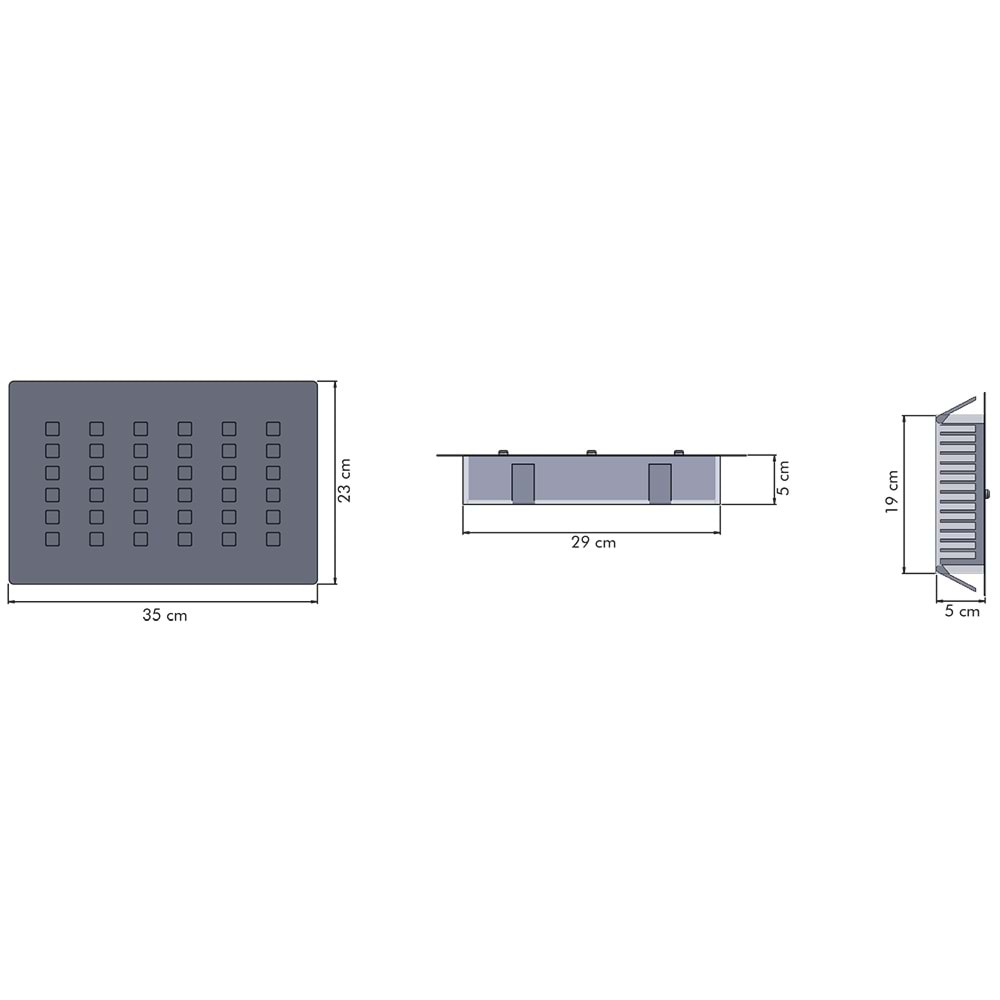 LIGHTBOX 36 D.D - 36 LED DİKDÖRTGEN Krom - Gün Işığı (3000K) Kuyumcu Aydınlatma