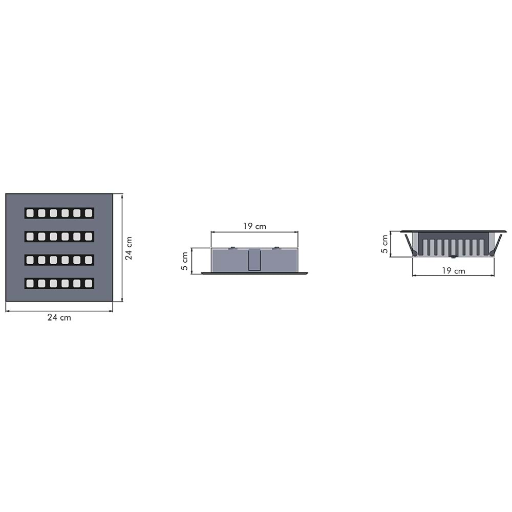 TITANIUM 24 K - BLOK LENSLI 24 KARE Beyaz - Karışık(6500k+3000k) Led Aydınlatma