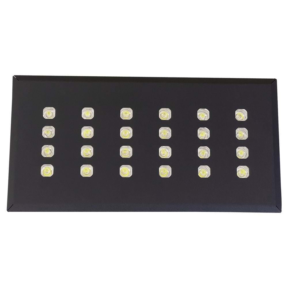 DELUXE 24 D.D.K. - 24 LED DİKDÖRTGEN 4LU SIRA Siyah - Beyaz (6500K) Led Aydınlatma