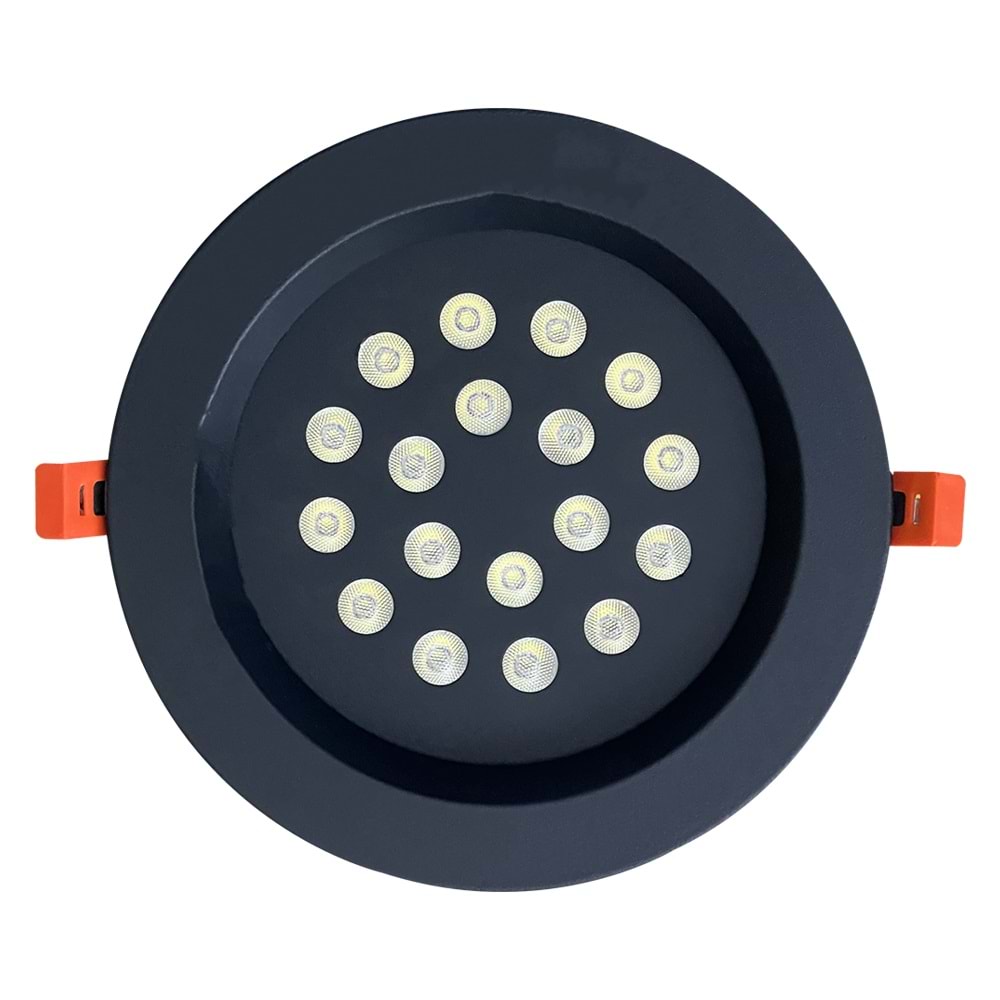 CALIBRE 18 Y.C - 18 LED YUVARLAK Siyah - KoyuGünIşığı(2700K) Vitrin Aydınlatma