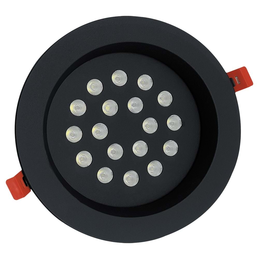 CALIBRE 18 Y.C - 18 LED YUVARLAK Siyah - KoyuGünIşığı(2700K) Vitrin Aydınlatma