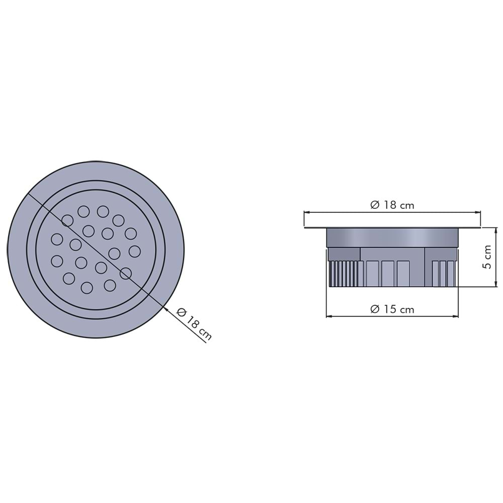 CALIBRE 18 Y.C - 18 LED YUVARLAK Siyah - KoyuGünIşığı(2700K) Vitrin Aydınlatma