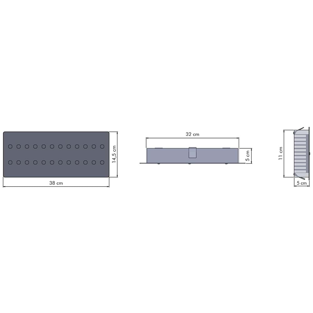 LAMP 24 D.D - 24 LED İKİLİ SIRA DİKDÖRTGEN Siyah - KoyuGünIşığı(2700K) Led Aydınlatma