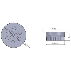 OVALE 9 Y - 9 LED YUVARLAK Beyaz - Beyaz (6500K) Kuyumcu Aydınlatma