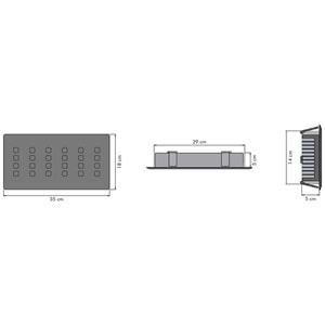 DELUXE 24 D.D - 24 LED DİKDÖRTGEN 4LU SIRA Krom - Beyaz (6500K) Vitrin Aydınlatma
