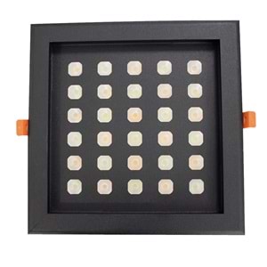FPS 30 K.C - 30 LED KARE ÇERÇEVELİ Siyah - KoyuGünIşığı(2700K) Led Armatür