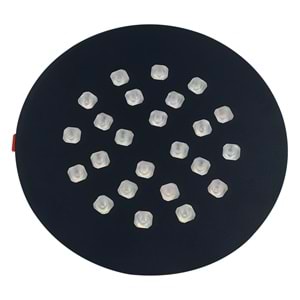 EKO 24 Y - 24 LED EKONOMİK YUVARLAK Siyah - Gün Işığı (3000K) Vitrin Aydınlatma