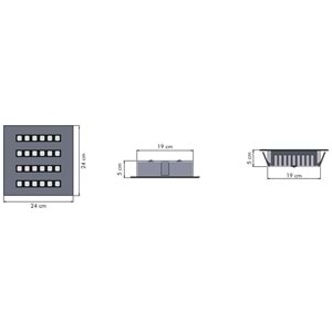 TITANIUM 24 K - BLOK LENSLI 24 KARE Beyaz - Karışık(6500k+3000k) Led Aydınlatma