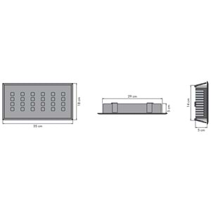 DELUXE 24 D.D.K. - 24 LED DİKDÖRTGEN 4LU SIRA Beyaz - Karışık(6500k+3000k) Kuyumcu Aydınlatma