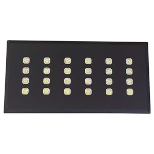 DELUXE 24 D.D.K. - 24 LED DİKDÖRTGEN 4LU SIRA Siyah - Beyaz (6500K) Led Aydınlatma