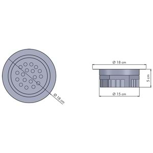 CALIBRE 18 Y.C - 18 LED YUVARLAK Siyah - KoyuGünIşığı(2700K) Vitrin Aydınlatma