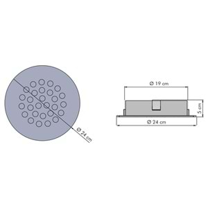 COMPACT 28 Y - 28 LED YUVARLAK Krom - Gün Işığı (3000K) Led Aydınlatma
