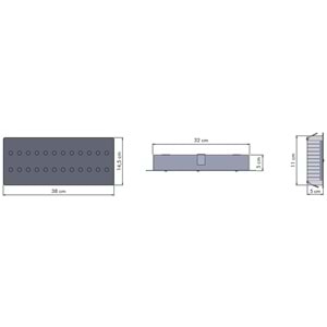 LAMP 24 D.D - 24 LED İKİLİ SIRA DİKDÖRTGEN Siyah - KoyuGünIşığı(2700K) Led Aydınlatma