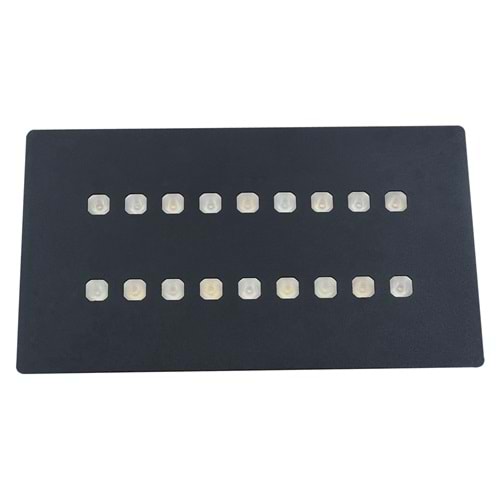 LAMP 18 D.D - 18 LED DİKDÖRTGEN Siyah - KoyuGünIşığı(2700K) Vitrin Aydınlatma