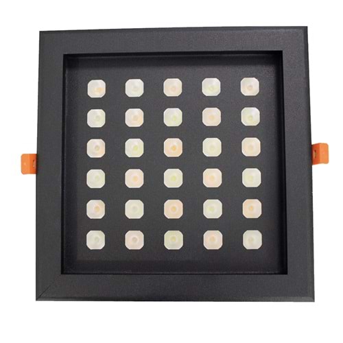 FPS 30 K.C - 30 LED KARE ÇERÇEVELİ Siyah - KoyuGünIşığı(2700K) Led Armatür