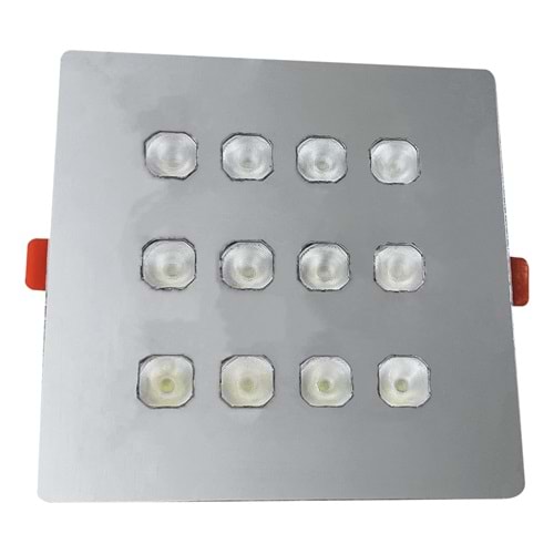 ROCKET 12 K - 12 LED KARE Krom - KoyuGünIşığı(2700K) Kuyumcu Aydınlatma