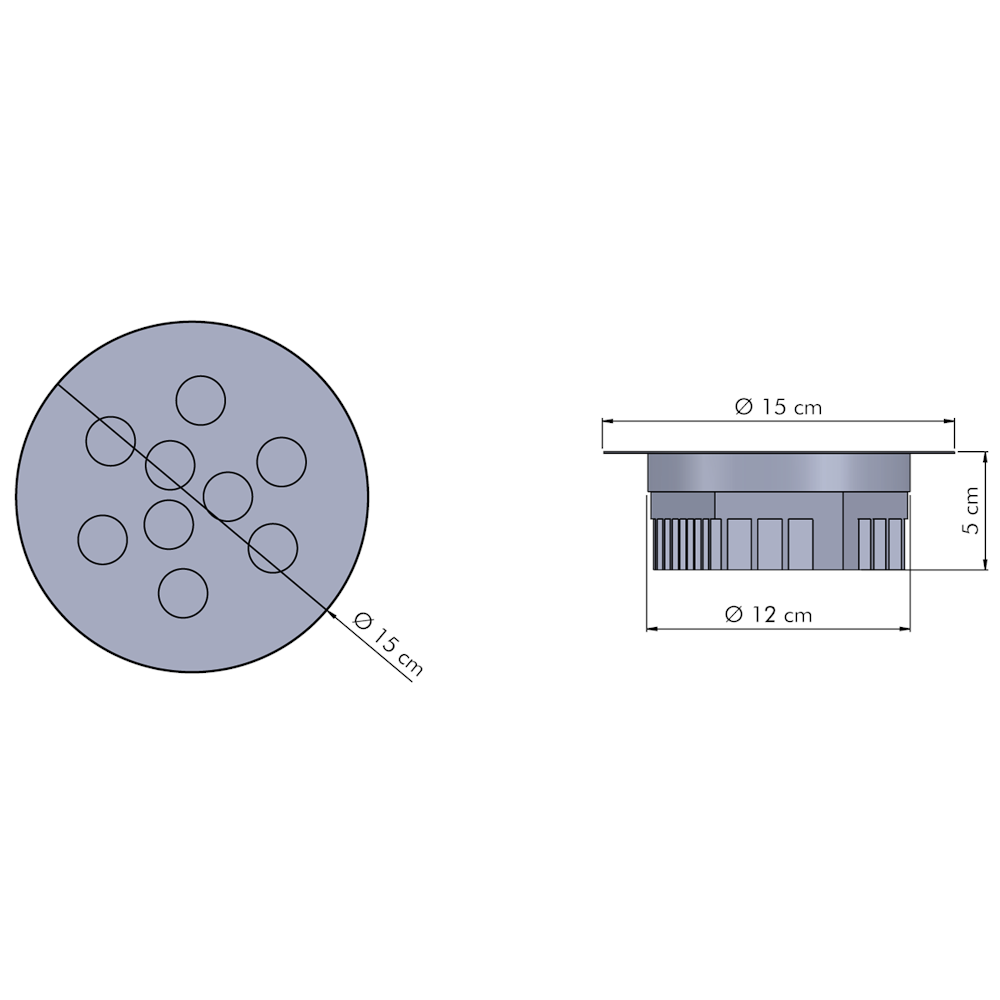 OVALE 9 Y - 9 LED YUVARLAK Siyah - Karışık(6500k+3000k)