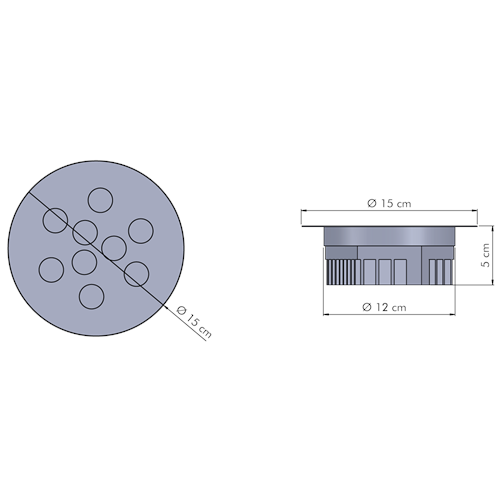 OVALE 9 Y - 9 LED YUVARLAK Siyah - KoyuGünIşığı(2700K)