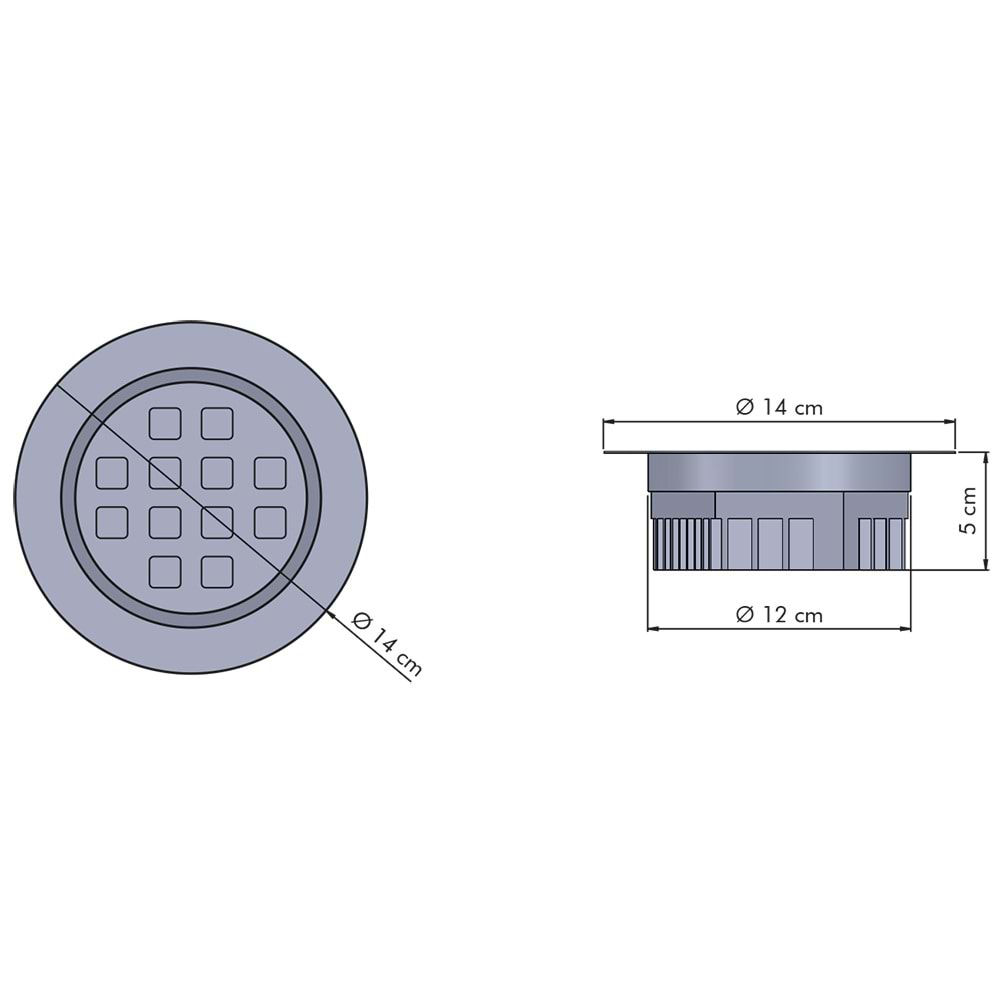 EDITE 12 Y.O.B - 12 LED YUVARLAK ÇERÇEVELİ Beyaz - Gün Işığı (3000K) Led Armatür