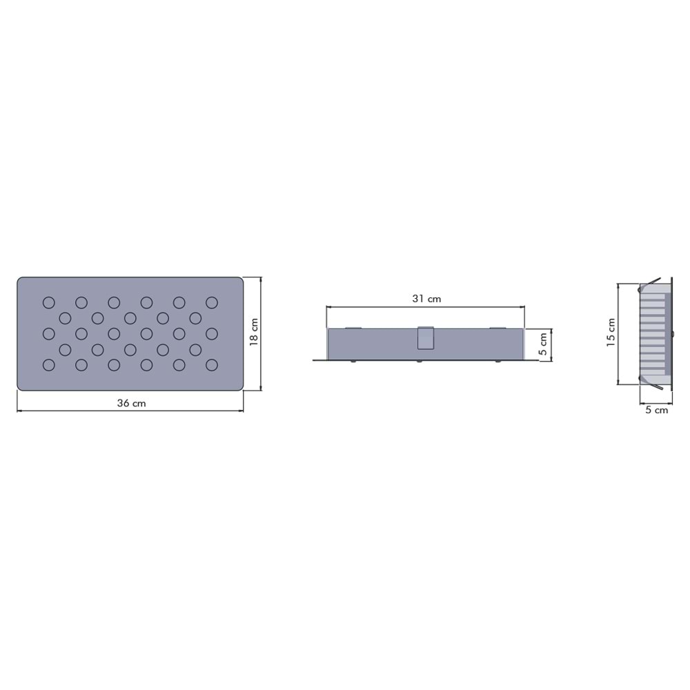 MOZAİK 28 D.D - 28 LED DİKDÖRTGEN Siyah - Beyaz (6500K) Led Aydınlatma
