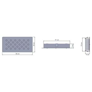 MOZAİK 28 D.D - 28 LED DİKDÖRTGEN Siyah - Beyaz (6500K) Led Aydınlatma
