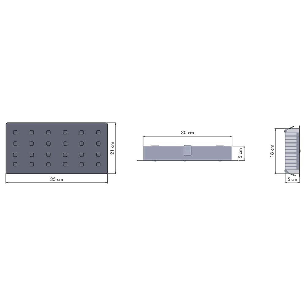 FRAME 24 D.D - 24 LED DİKDÖRTGEN Siyah - Beyaz (6500K) Vitrin Aydınlatma