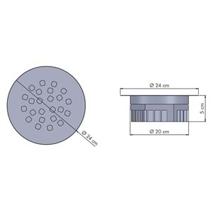 EKO 24 Y - 24 LED EKONOMİK YUVARLAK Siyah - Beyaz (6500K) Kuyumcu Aydınlatma