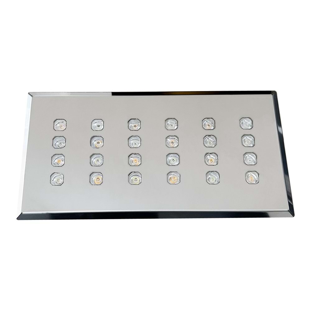 DELUXE 24 D.D.K. - 24 LED DİKDÖRTGEN 4LU SIRA Krom - Karışık(6500k+3000k) Kuyumcu Aydınlatma