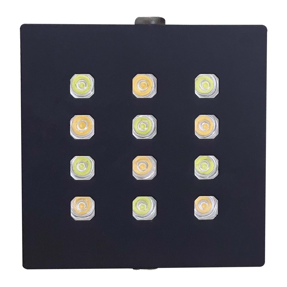 ROCKET 12 K - 12 LED KARE Siyah - Karışık(6500k+3000k) Kuyumcu Aydınlatma
