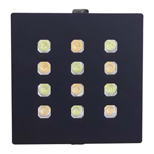 ROCKET 12 K - 12 LED KARE Siyah - Karışık(6500k+3000k) Kuyumcu Aydınlatma