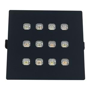 ROCKET 12 K - 12 LED KARE Siyah - KoyuGünIşığı(2700K) Kuyumcu Aydınlatma