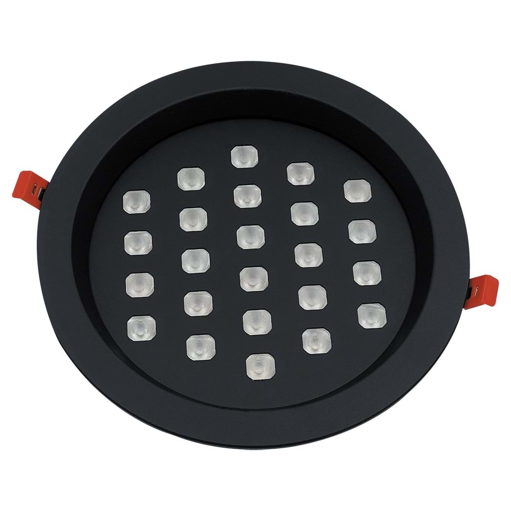 COMPACT 24 Y.C - 24 LED YUVARLAK ÇERÇEVELİ Siyah - KoyuGünIşığı(2700K) Led Armatür